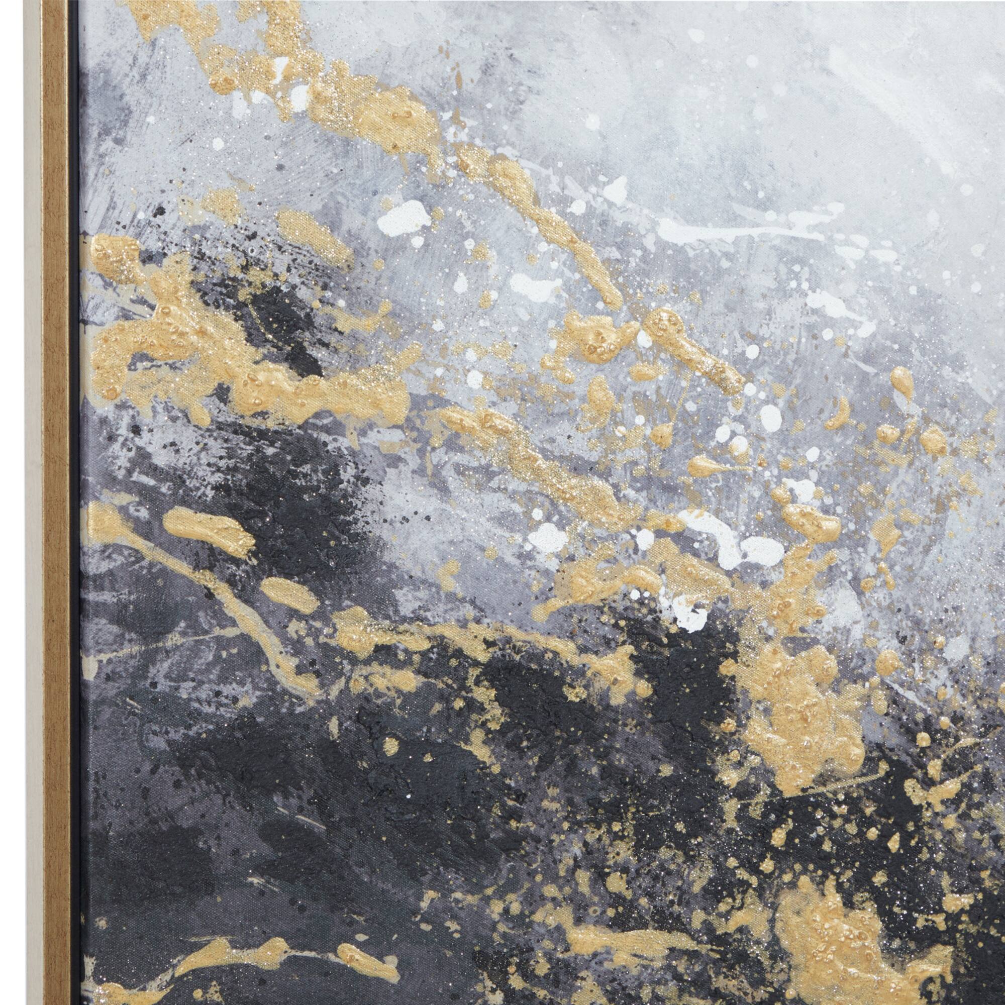 CosmoLiving by Cosmopolitan Black Contemporary Abstract Canvas Wall Art